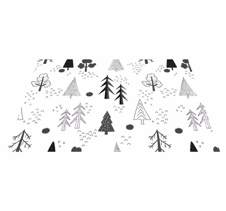 Hvite minimalistiske trær nordisk stil spisebrikke original - Tenstickers