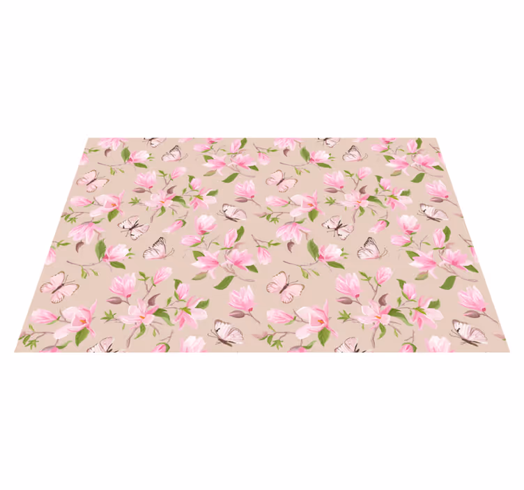 Spisebrikke original sommerfugl blomsterdesign - Tenstickers