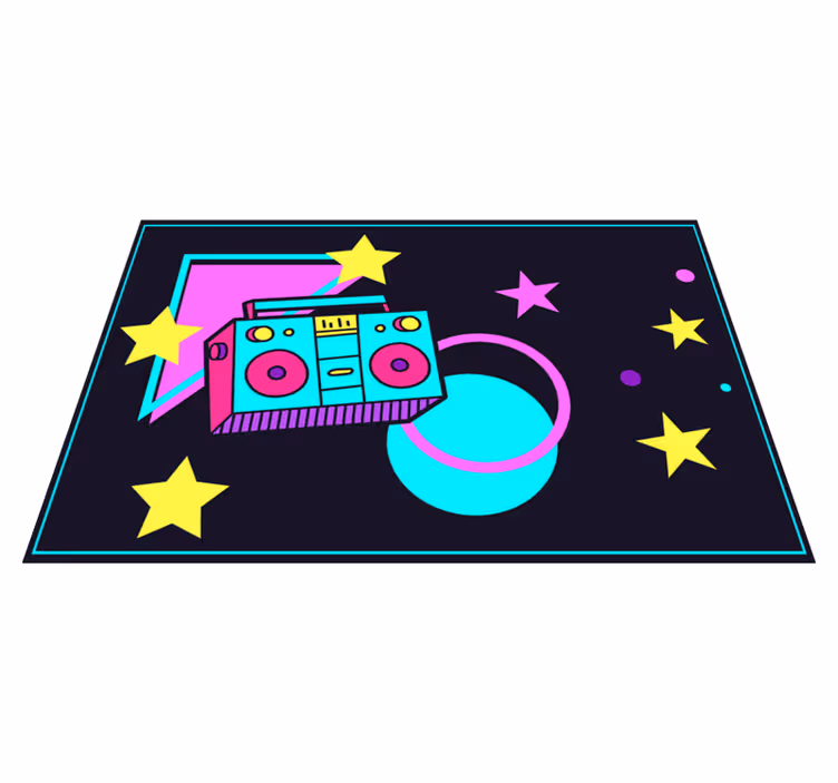 Spisebrikke original fargerik retro boom box - Tenstickers
