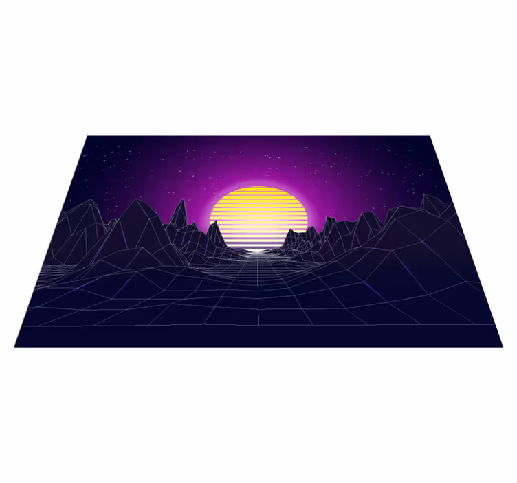 Spisebrikke moderne geometrisk solnedgang landskap - Tenstickers