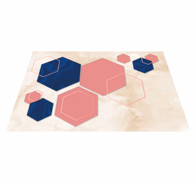 Pastell sekskanter geometrisk kunst spisebrikke elegant - Tenstickers