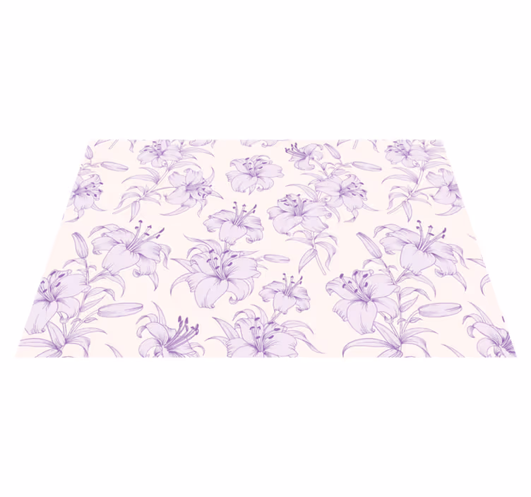 Spisebrikke tekstur med liljer blomsterdesign - Tenstickers