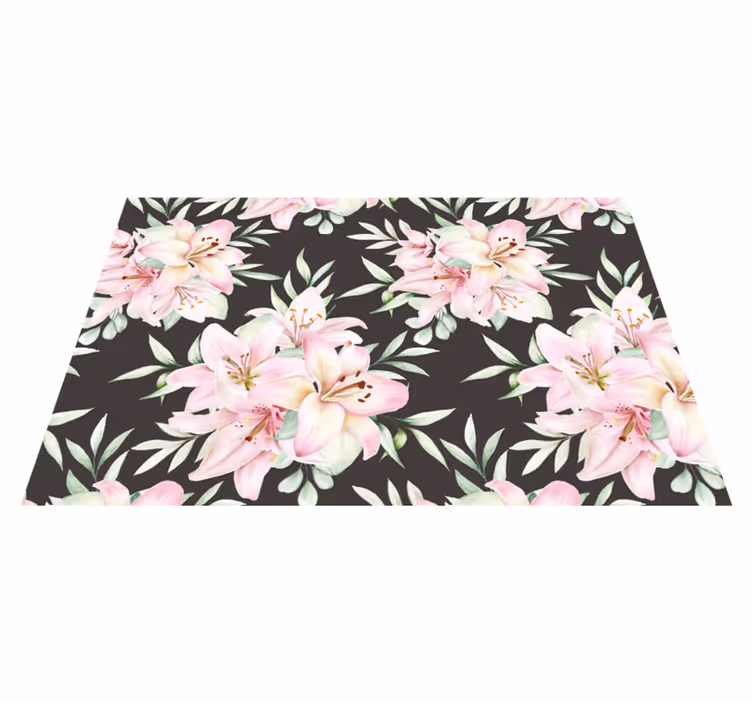 Spisebrikke original med blomstrende rosa liljer - Tenstickers