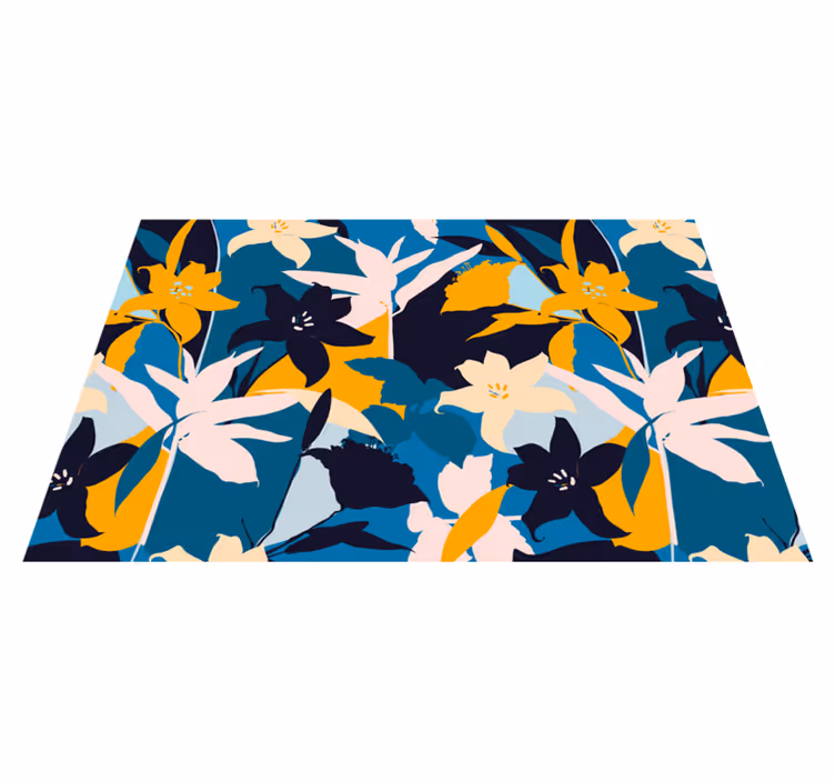 Spisebrikke original blomstret teal mønster - Tenstickers