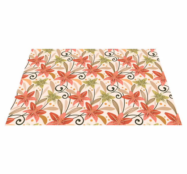 Spisebrikke original med livlige blomster - Tenstickers