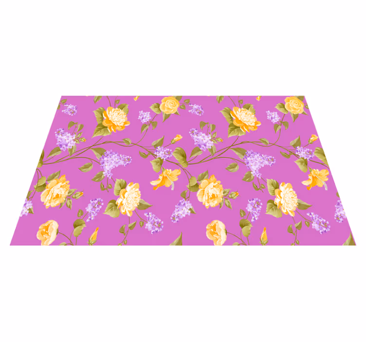 Spisebrikke original med blomsterdesign i sterke farger - Tenstickers