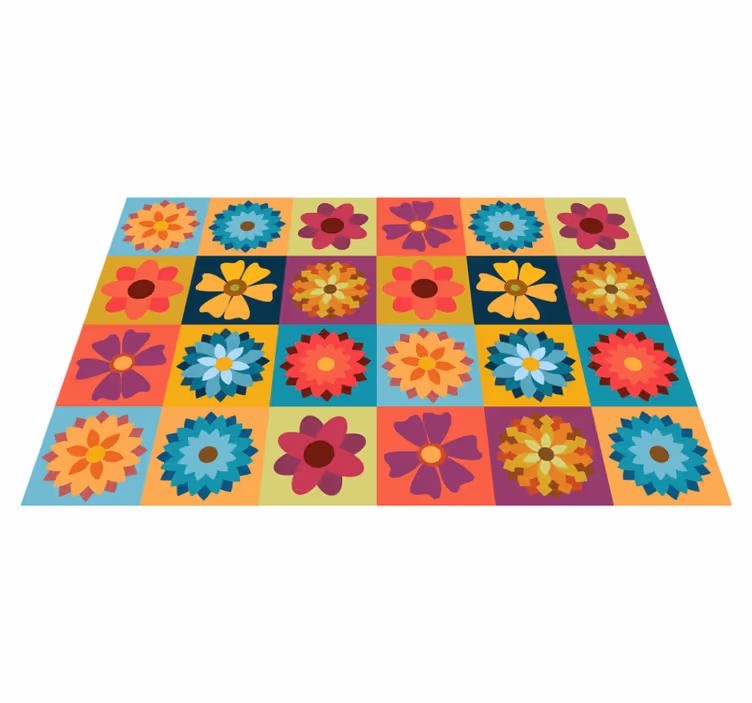 Fargede blomsterfliser moderne spisebrikke - Tenstickers