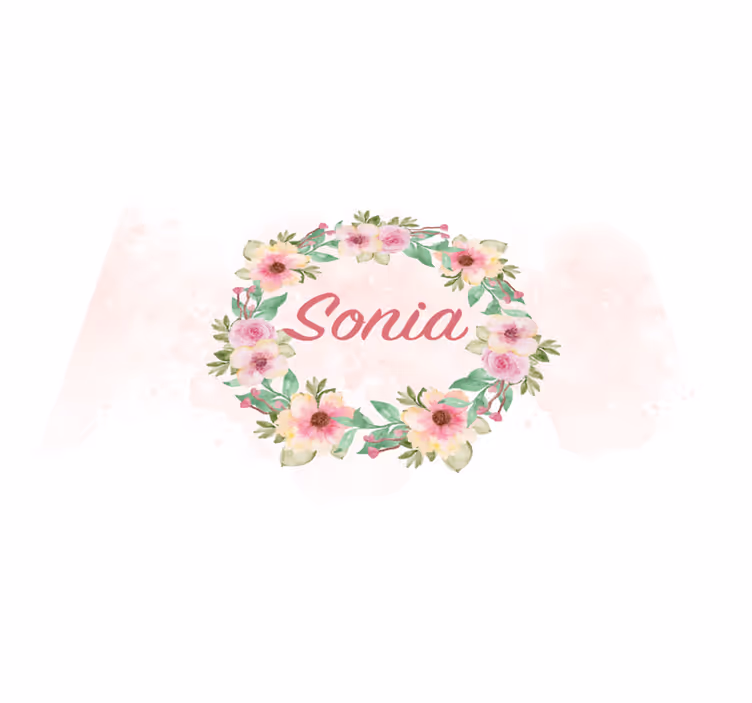 Akvarell blomster egne navn spisebrikke - Tenstickers