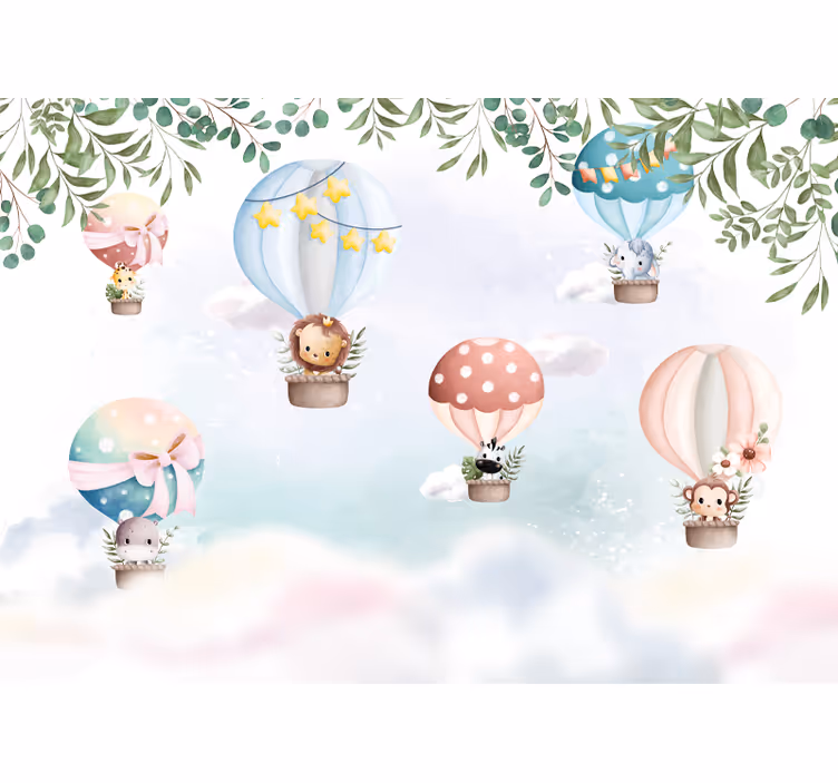 Luftballongdyr Fototapet baby - Tenstickers