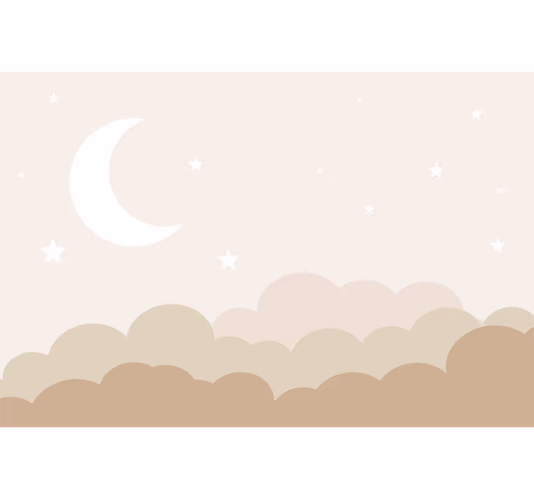 Skyer med stjerner Fototapet baby - Tenstickers
