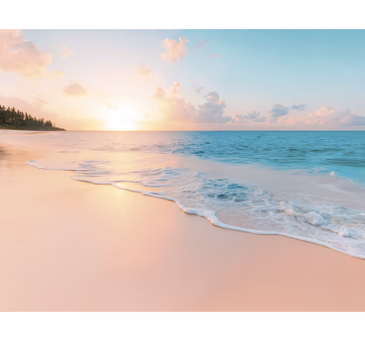 Design med en rolig solnedgang fototapet sjø - Tenstickers