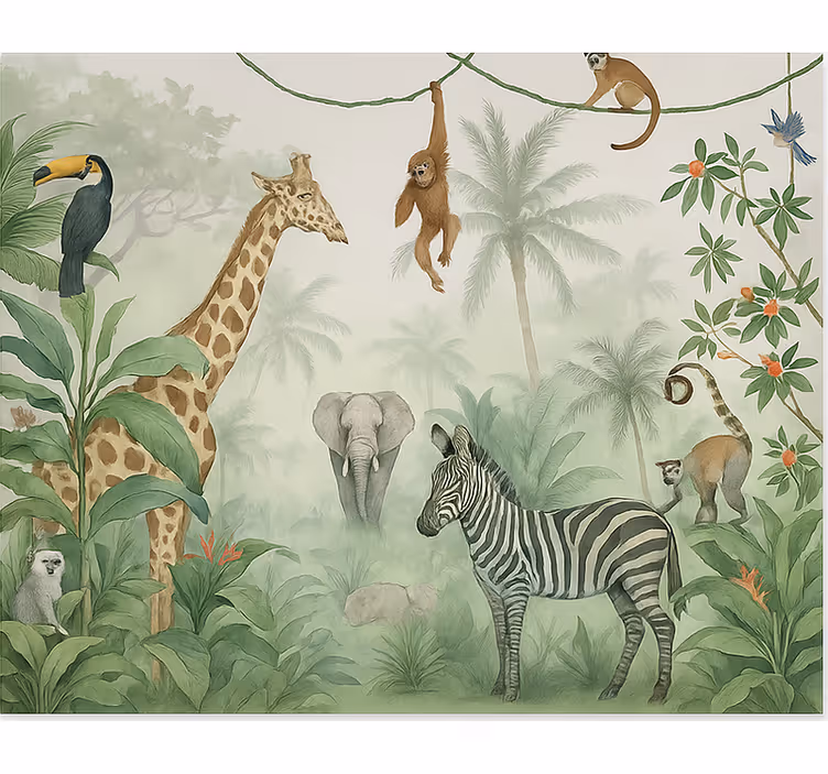 Elegante safaridyr fototapet ungdom - Tenstickers