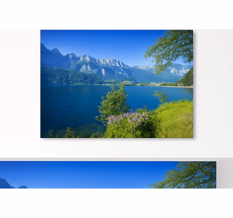Fjellsjø ro fototapet fjell - Tenstickers