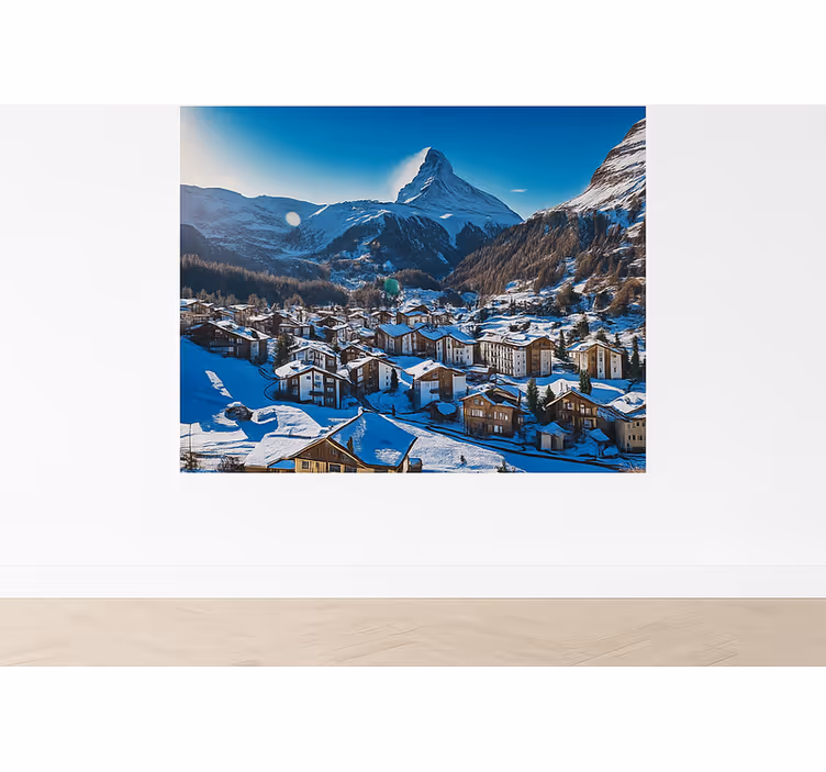 Oeschinensjøen, sveits fototapet fjell - Tenstickers