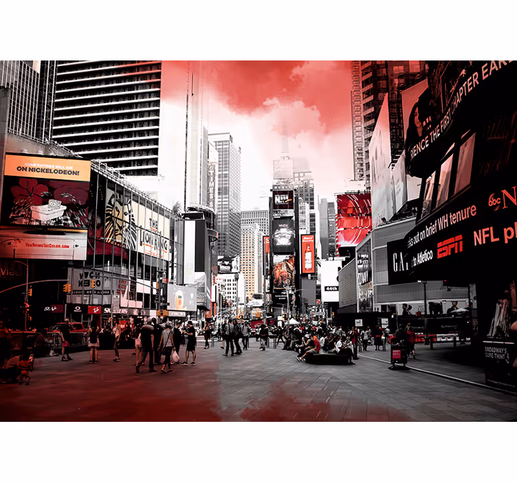 New york rød og hvit fototapet - Tenstickers