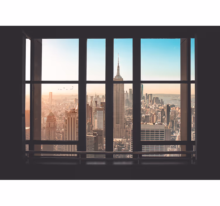 Solfylt morgen i new york fototapet - Tenstickers