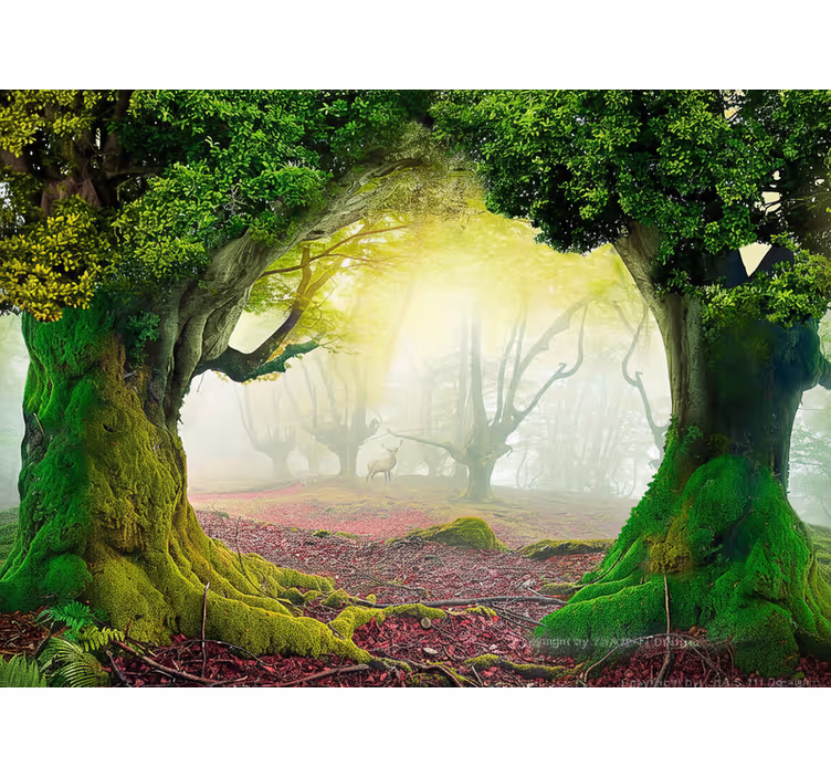 Fototapet natur evig skogportal - Tenstickers