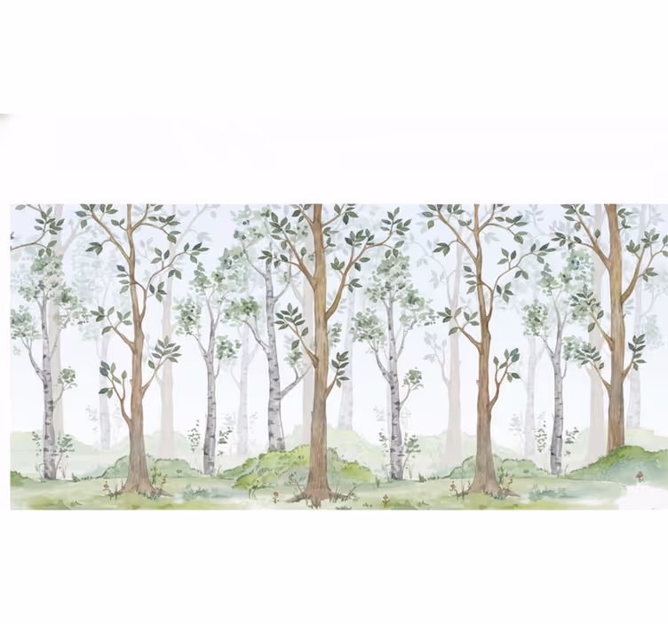 Fototapet skog pastellskogbrise - Tenstickers