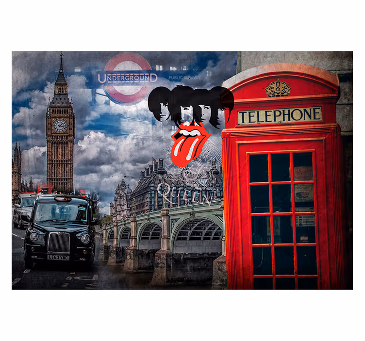 Collage av london fototapet - Tenstickers