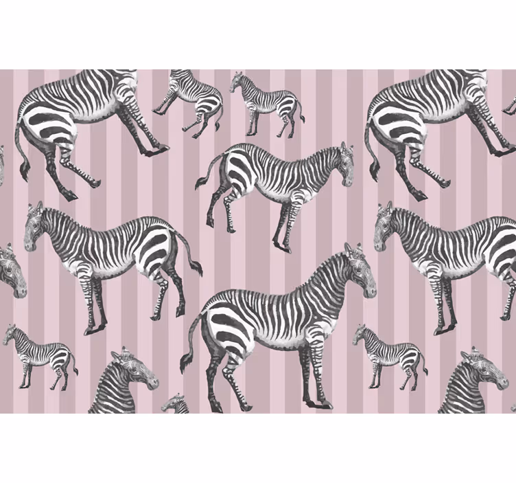 Fototapet afrika vintage zebra illustrasjon mønster - Tenstickers