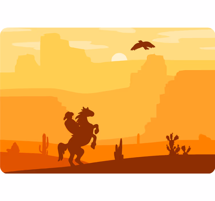 Fototapet ørken cowboylandskap - Tenstickers