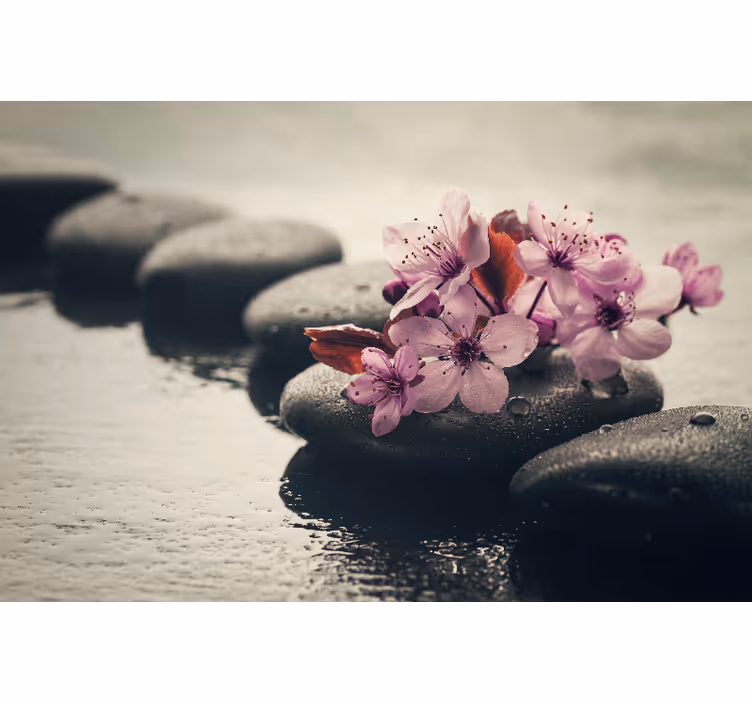 Fototapet bad zen blomster - Tenstickers