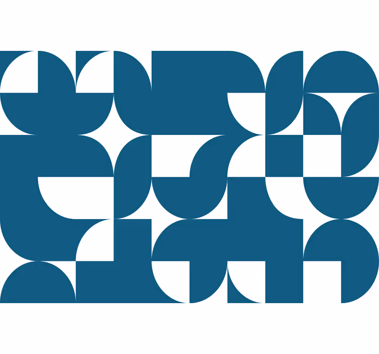 Fototapet kjøkken blå sirkel geometrisk mønster - Tenstickers