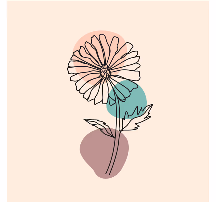 Fototapet beige med design av tusenfryd blomst - Tenstickers