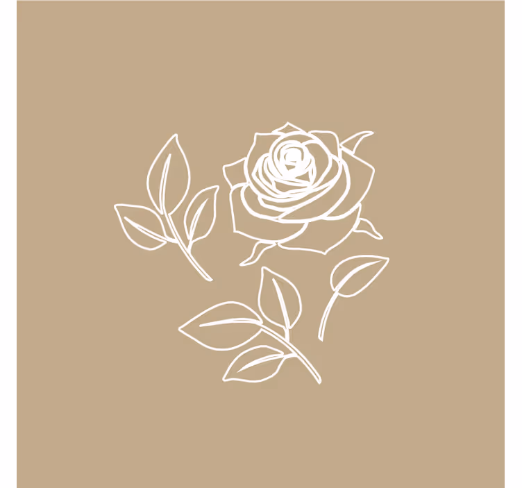 Fototapet beige med detaljert rosemønster - Tenstickers