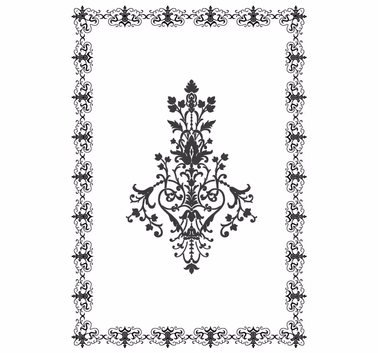 Fototapet hvit gammel damask - Tenstickers