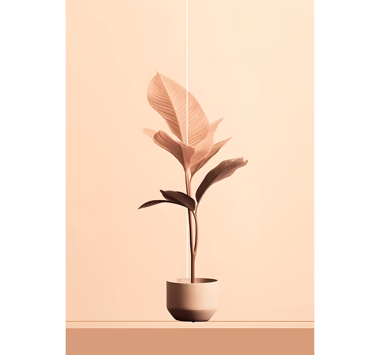 Fototapet beige vertikal plante i beige farger - Tenstickers