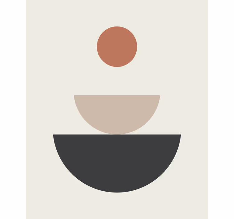 Fototapet beige fontene abstrakt geometrisk kunst - Tenstickers