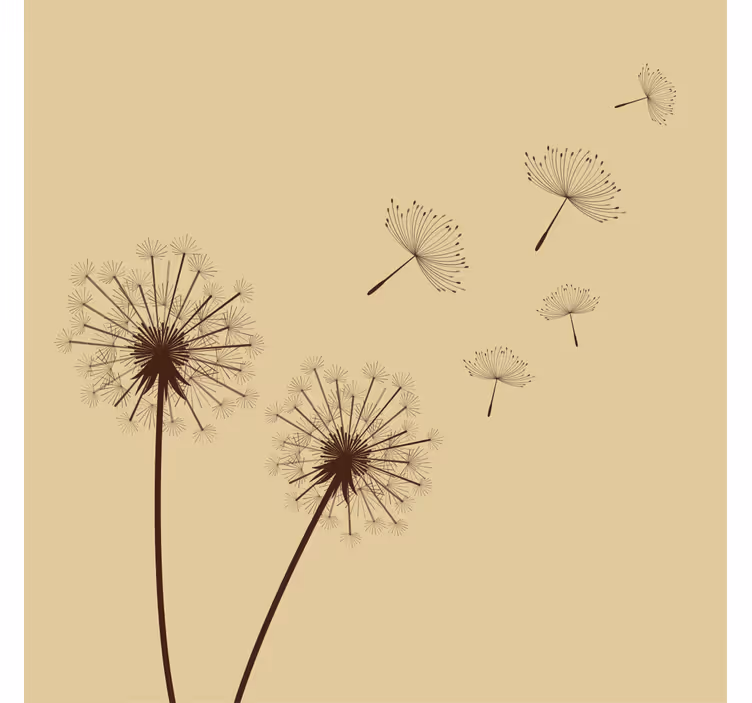 Dandelion maleri med retro look fototapet beige - Tenstickers