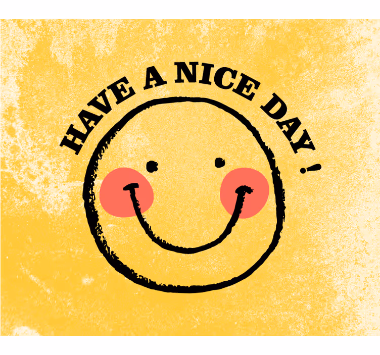 Fototapet gul med smilefjes design - Tenstickers