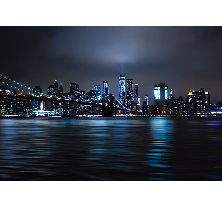Fototapet svart urban natt panorama - Tenstickers
