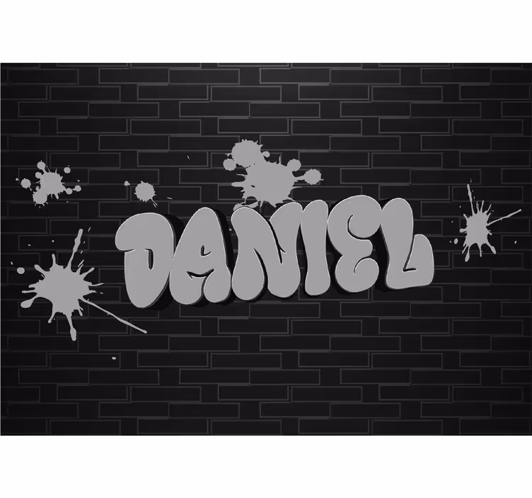 Fototapet svart vegg-graffiti med navn - Tenstickers
