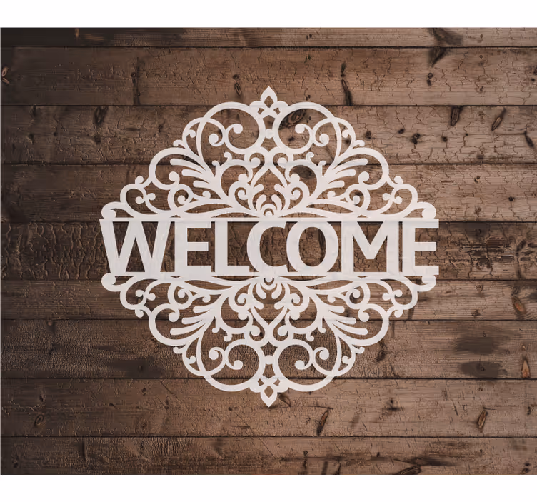 Fototapet inngang velkommen treverk tekstur - Tenstickers
