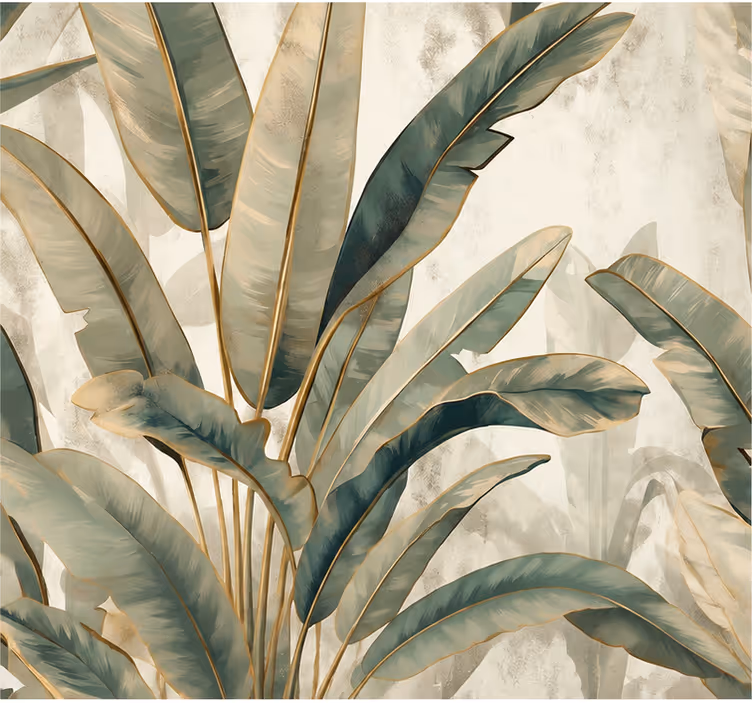 Fototapet natur jungelleaves sandtekstur - Tenstickers