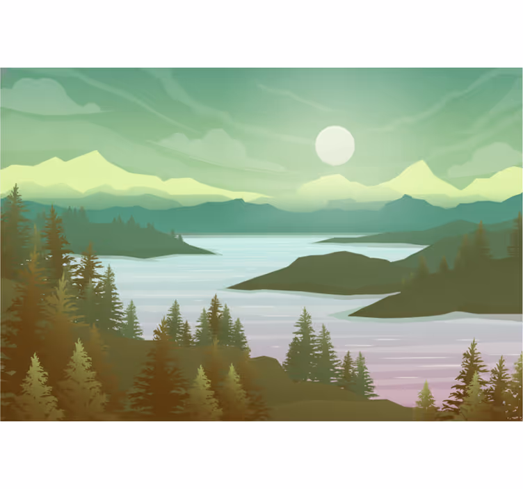 Fototapet inngang elv og natur - Tenstickers