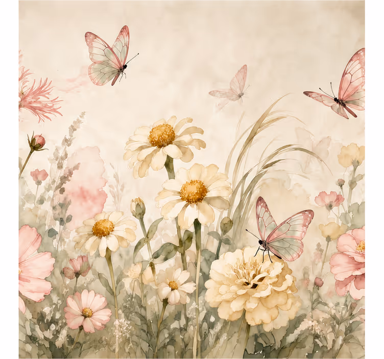 Landskap fototapet blomster - Tenstickers
