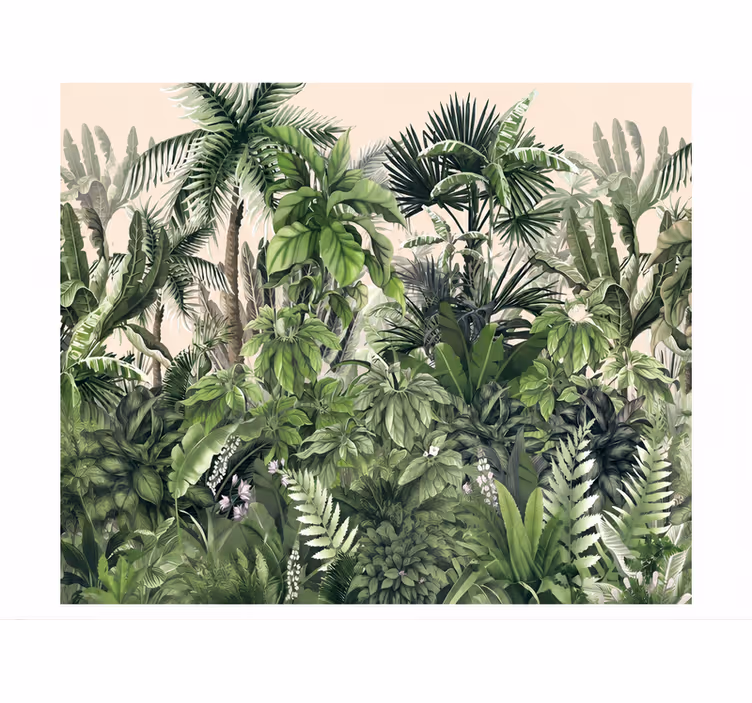 Fototapet natur frodig tropisk jungel - Tenstickers