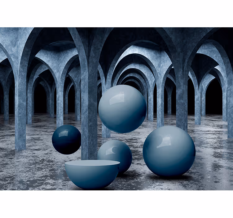 Flytende baller 3d fototapet - Tenstickers