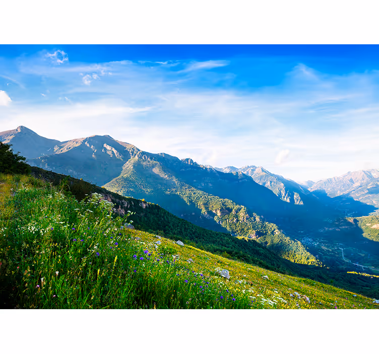 Fjellutsikt fjellfototapet - Tenstickers