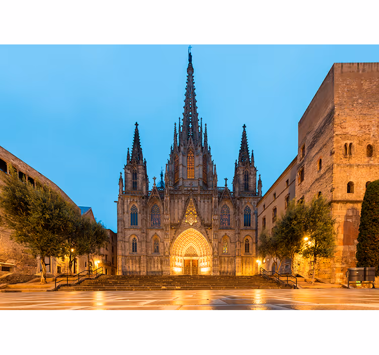 Barcelona katedral byfototapet - Tenstickers