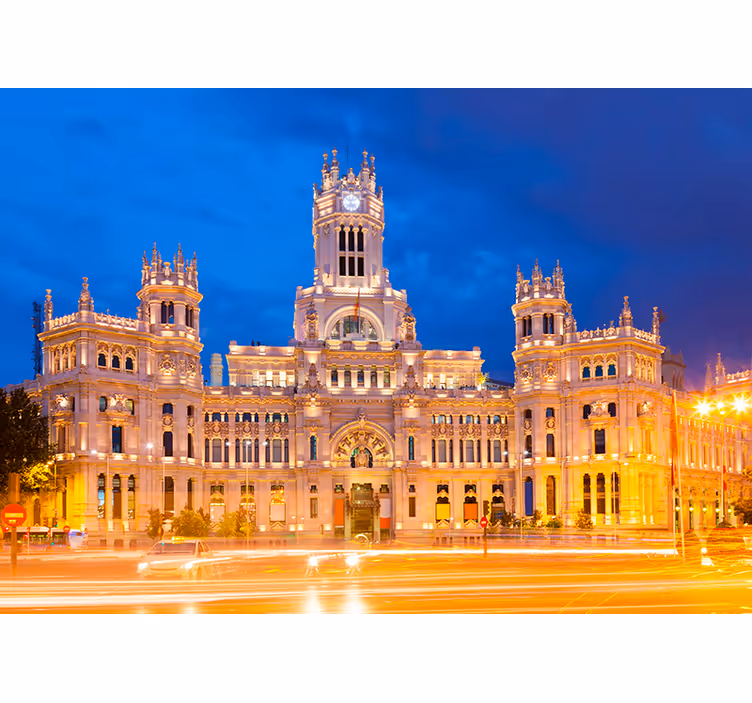 Palacio cibeles om natten fototapet - Tenstickers