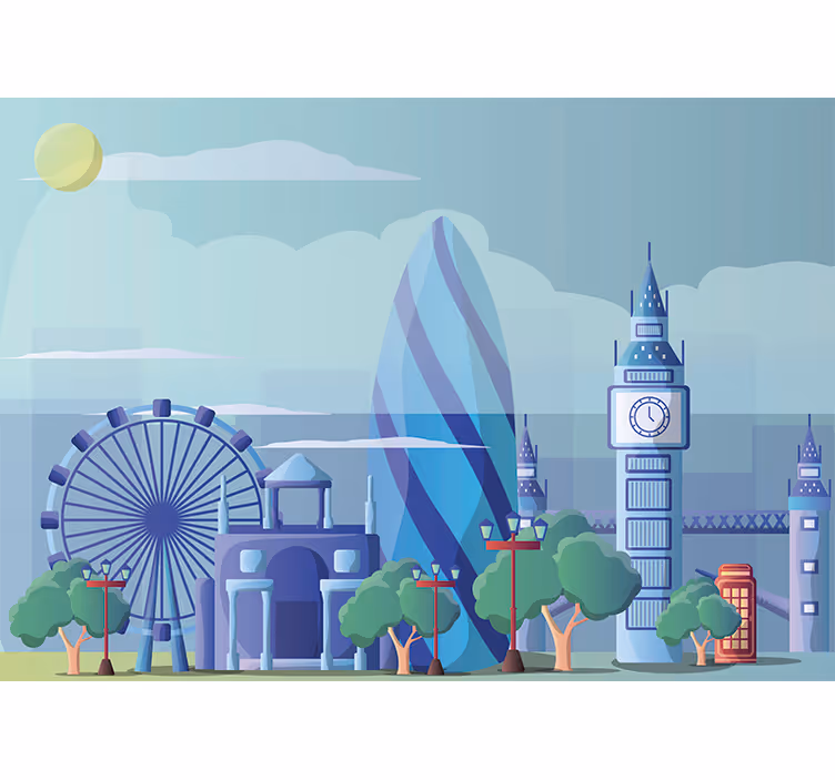 London blå barnas fototapet - Tenstickers
