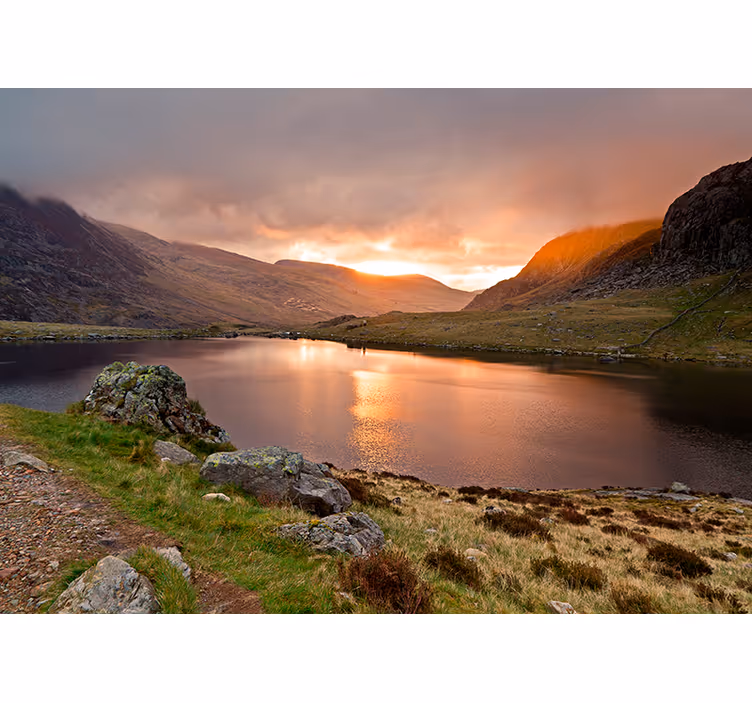 Snowdonia nasjonalpark fjellfototapet - Tenstickers