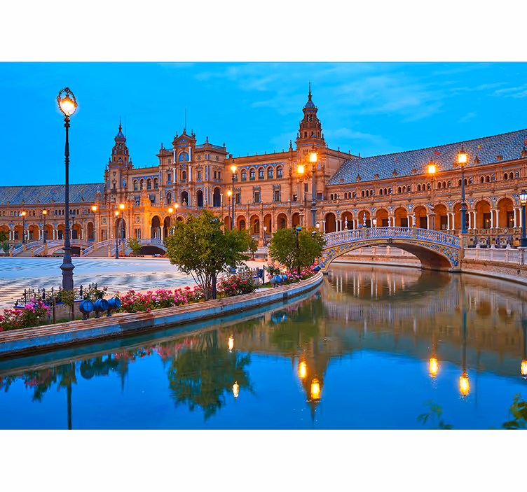 Sevilla i kveldens fototapet - Tenstickers