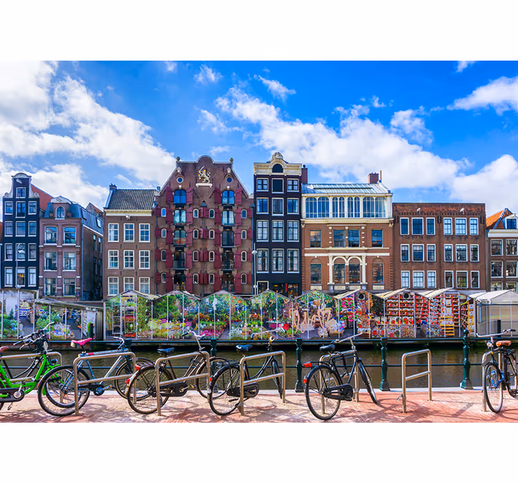 Blomstermarked amsterdam fototapet - Tenstickers