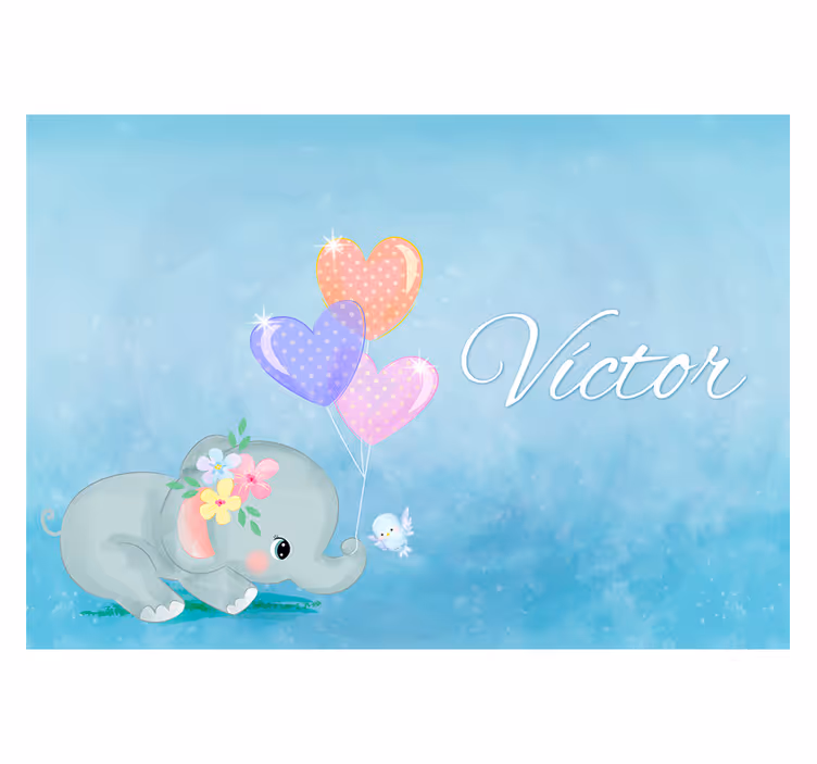 Baby elefant personlig barnehagefototapet - Tenstickers